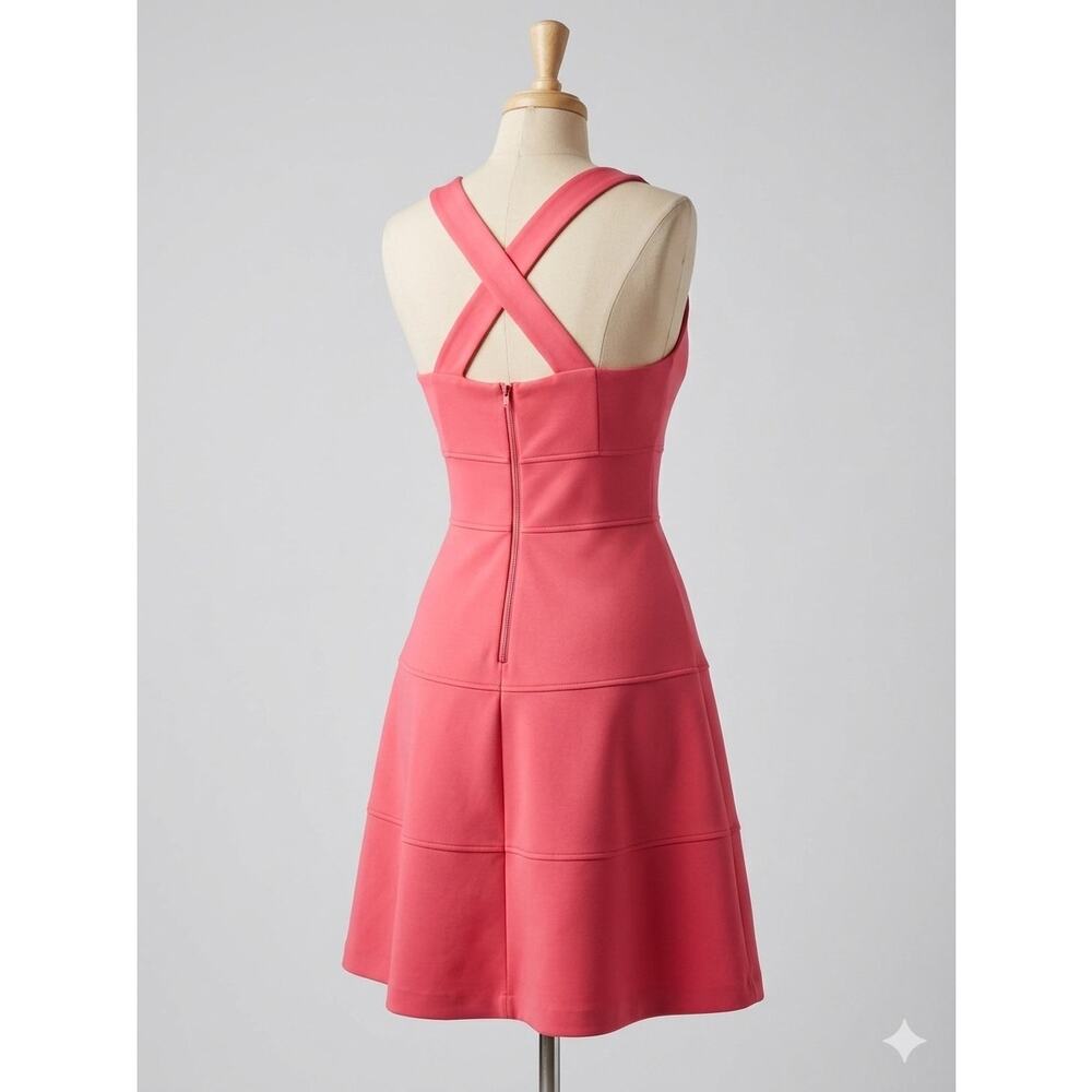 Jessica Simpson Pink Crisscross Back V-Neck Sleeveless Fit & Flare Dress Sz 8 - Picture 5 of 13